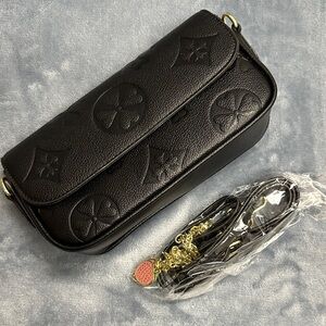 Black Embossed Shoulder Bag